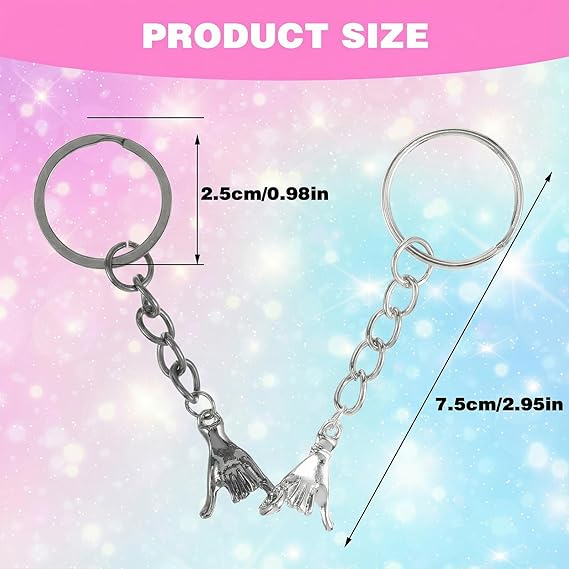 ✅Azokro® 2pcs Pinky Promise Gift Matching Gifts for Him Her Best Friend fmaily Matching Keychains for Gifts