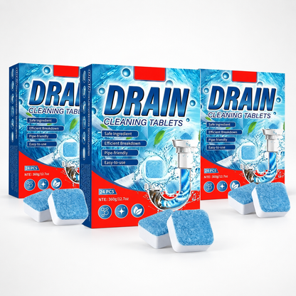 ✅Azokro®Premium Drain Cleaner Tablets-works across multiple drain areas, Safe formula with efficient breakdown power, No measuring needed