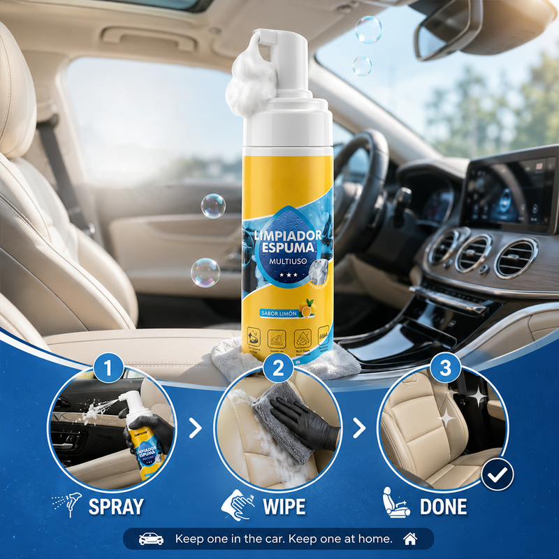 Azokro®Powerful & Multipurpose Car Interior Foam Cleaner, All-Purpose Rinse-Free Foam Cleaner Spray, Multifunctional Car Interior Cleaner, Foam Cleaner All Purpose for Car, Kitchen, Bathroom