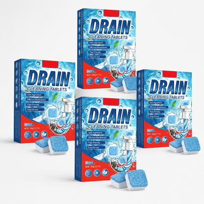 ✅Azokro®Premium Drain Cleaner Tablets-works across multiple drain areas, Safe formula with efficient breakdown power, No measuring needed