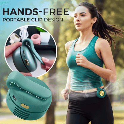 ❄️Azokro®Portable Clip-On Bladeless Fan, Mini USB Rechargeable 360° Rotatable Fan, 3-Speed Silent Personal Cooling Fan for Outdoor Travel Office