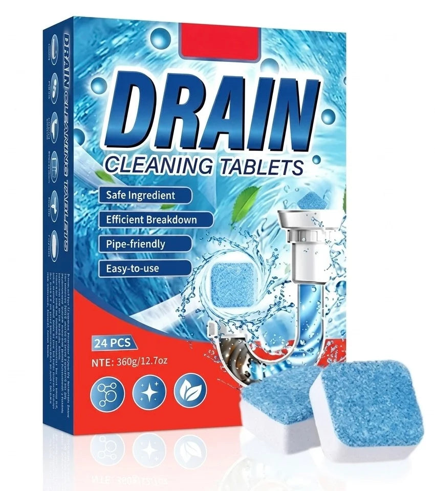 ✅Azokro®Premium Drain Cleaner Tablets-works across multiple drain areas, Safe formula with efficient breakdown power, No measuring needed