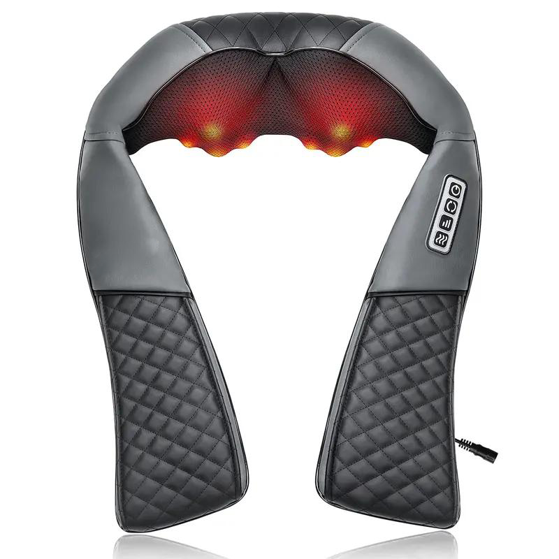 💆🏼Azokro®Neck massager - Pressure-type massage device - Portable massage equipment with heating function - Electric massage pillow for relieving neck and back pain - Gray product suitable for both women and men