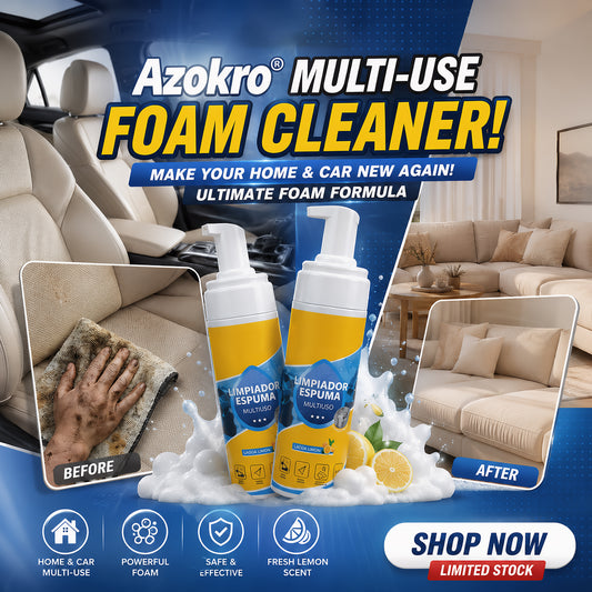 Azokro®Powerful & Multipurpose Car Interior Foam Cleaner, All-Purpose Rinse-Free Foam Cleaner Spray, Multifunctional Car Interior Cleaner, Foam Cleaner All Purpose for Car, Kitchen, Bathroom