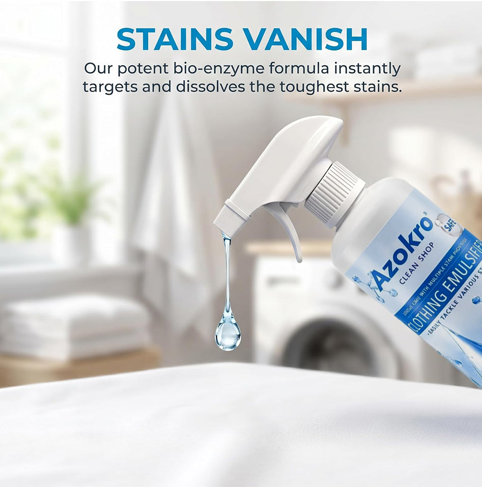Azokro®Clothing Emulsifier, 2026 Upgrade Non Ionic Emulsifier Clothing Cleaner No Damage Fabric Spot, Multi-Purpose Stain Remover