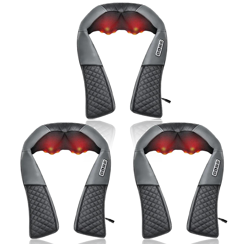 💆🏼Azokro®Neck massager - Pressure-type massage device - Portable massage equipment with heating function - Electric massage pillow for relieving neck and back pain - Gray product suitable for both women and men