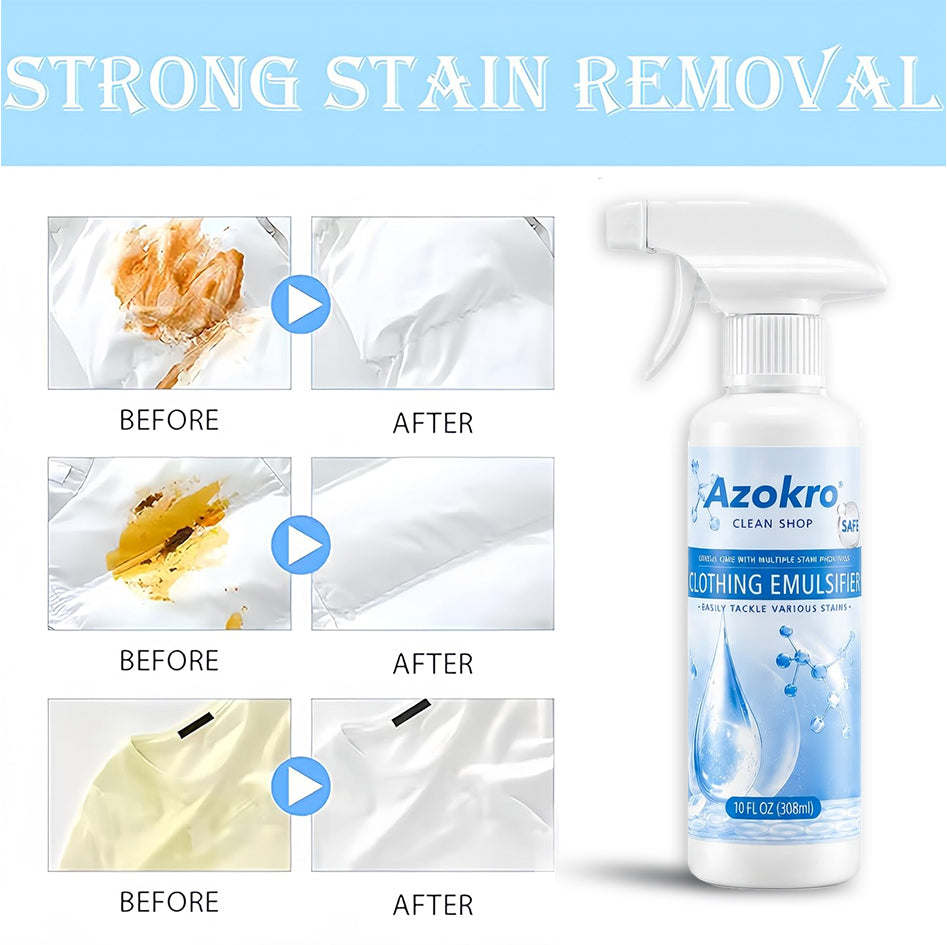 Azokro®Clothing Emulsifier, 2026 Upgrade Non Ionic Emulsifier Clothing Cleaner No Damage Fabric Spot, Multi-Purpose Stain Remover