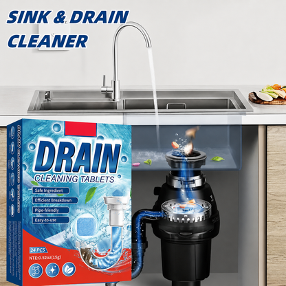 ✅Azokro®Premium Drain Cleaner Tablets-works across multiple drain areas, Safe formula with efficient breakdown power, No measuring needed