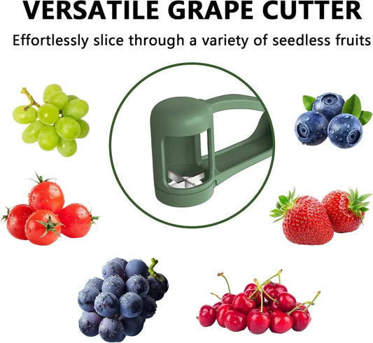 ✅Azokro® Grape Cutter for Toddlers 1-3 - Stainless Steel Baby Fruit Slicer Safe & Easy Grape, Cherry Tomato, Strawberry, Blueberry Cutter - Lightweight Kitchen Gadget for Fruit Salad & Cake Decor