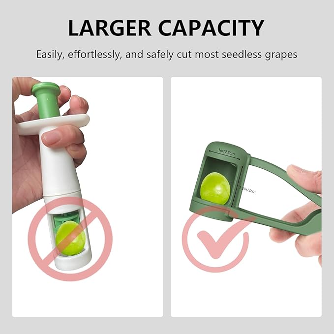 ✅Azokro® Grape Cutter for Toddlers 1-3 - Stainless Steel Baby Fruit Slicer Safe & Easy Grape, Cherry Tomato, Strawberry, Blueberry Cutter - Lightweight Kitchen Gadget for Fruit Salad & Cake Decor