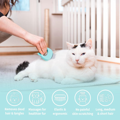 Pet Deshedding Massage Shell Comb – Soft Brush for Detangling and Removing Mats