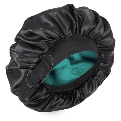 🔥Azokro® Silk Bonnet for Sleeping, Double Layer Satin Adjustable Straps lined Hair Bonnets（One Bonnet for Sleep, Beauty Routine & Everyday Comfort）