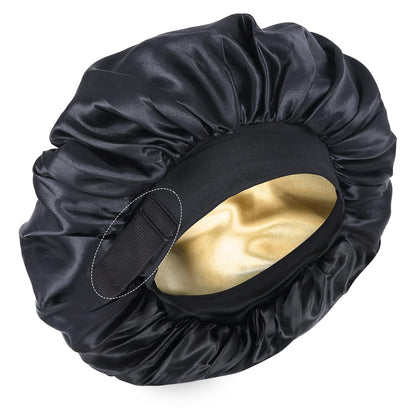 🔥Azokro® Silk Bonnet for Sleeping, Double Layer Satin Adjustable Straps lined Hair Bonnets（One Bonnet for Sleep, Beauty Routine & Everyday Comfort）