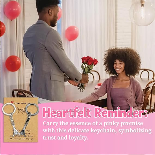 ✅Azokro® 2pcs Pinky Promise Gift Matching Gifts for Him Her Best Friend fmaily Matching Keychains for Gifts