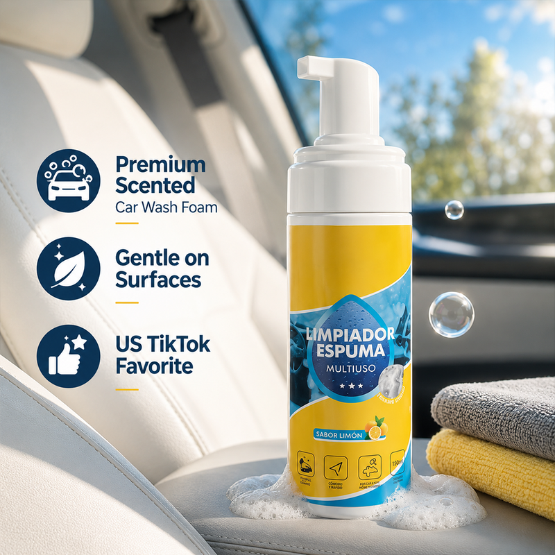 Azokro®Powerful & Multipurpose Car Interior Foam Cleaner, All-Purpose Rinse-Free Foam Cleaner Spray, Multifunctional Car Interior Cleaner, Foam Cleaner All Purpose for Car, Kitchen, Bathroom