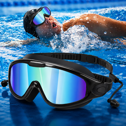 🥽Azokro®Adult swimming goggles (suitable for both men and women), No Leaking 180° Swim Glasses, Easy to Wear, Wide View, Anti-Fog, UV Protection, Comfortable Fit, Suitable for Men Women Outdoor fun