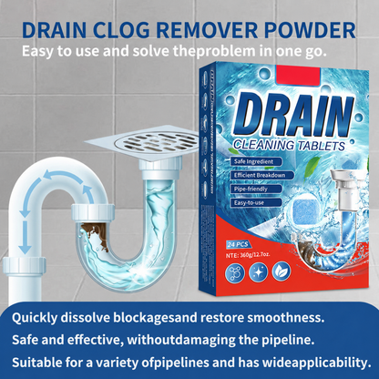 ✅Azokro®Premium Drain Cleaner Tablets-works across multiple drain areas, Safe formula with efficient breakdown power, No measuring needed