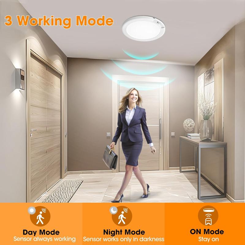 ✅Azokro®Rechargeable Motion Sensor Ceiling Light with Remote - Magnetic Wireless Ceiling Light Battery Powered for Closet Shower Stairs Shed Hallway ect