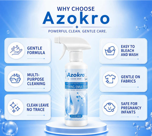 Azokro®Clothing Emulsifier, 2026 Upgrade Non Ionic Emulsifier Clothing Cleaner No Damage Fabric Spot, Multi-Purpose Stain Remover