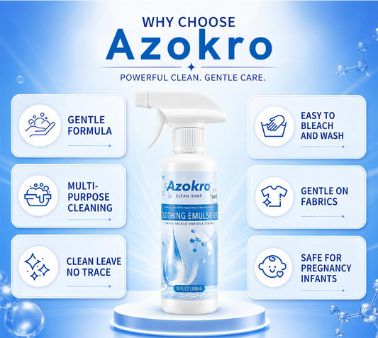 Azokro®Clothing Emulsifier, 2026 Upgrade Non Ionic Emulsifier Clothing Cleaner No Damage Fabric Spot, Multi-Purpose Stain Remover