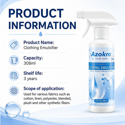 Azokro®Clothing Emulsifier, 2026 Upgrade Non Ionic Emulsifier Clothing Cleaner No Damage Fabric Spot, Multi-Purpose Stain Remover