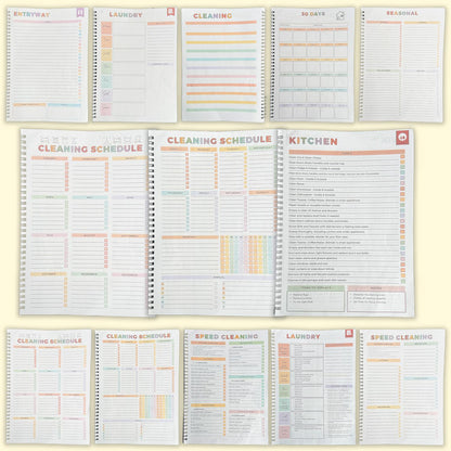✅Azokro® 【ADHD Cleaning Planner】 A4 Size Daily Schedule & focus Checklist Notebook for Home Office & Dorm Use Durable Cover Smooth Pages Office Stationery Essential - Plannerbook