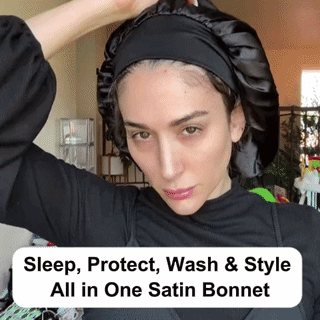 🔥Azokro® Silk Bonnet for Sleeping, Double Layer Satin Adjustable Straps lined Hair Bonnets（One Bonnet for Sleep, Beauty Routine & Everyday Comfort）
