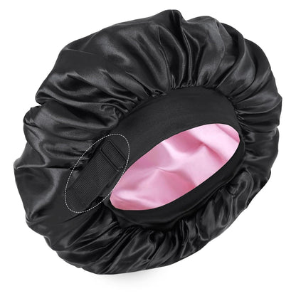 🔥Azokro® Silk Bonnet for Sleeping, Double Layer Satin Adjustable Straps lined Hair Bonnets（One Bonnet for Sleep, Beauty Routine & Everyday Comfort）