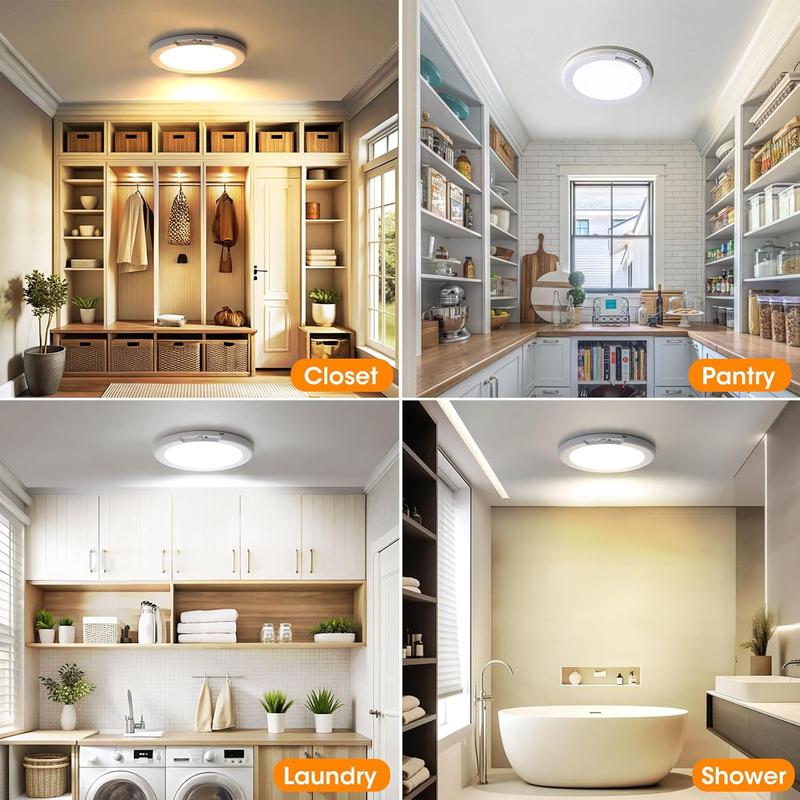 ✅Azokro®Rechargeable Motion Sensor Ceiling Light with Remote - Magnetic Wireless Ceiling Light Battery Powered for Closet Shower Stairs Shed Hallway ect