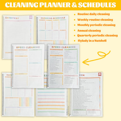 ✅Azokro® 【ADHD Cleaning Planner】 A4 Size Daily Schedule & focus Checklist Notebook for Home Office & Dorm Use Durable Cover Smooth Pages Office Stationery Essential - Plannerbook