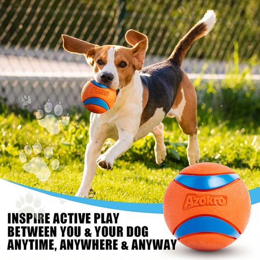 Azokro®Ultra Ball Dog Toy - Medium Bouncy Fetch Balls For Dogs 20-60 lbs - Made from Durable Rubber - Floating Water Pet Toys - Size Medium - 2.5-inch Diameter
