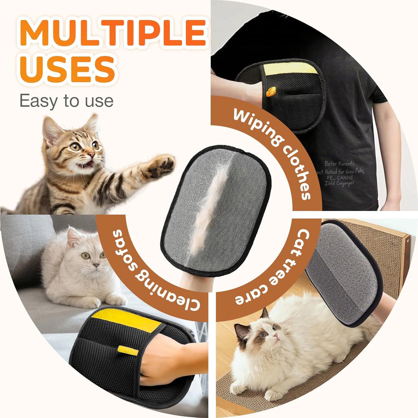 ✅Azokro® 3-in-1 Pet Grooming, Cleaning & Hair Removal Electrostatic Glove