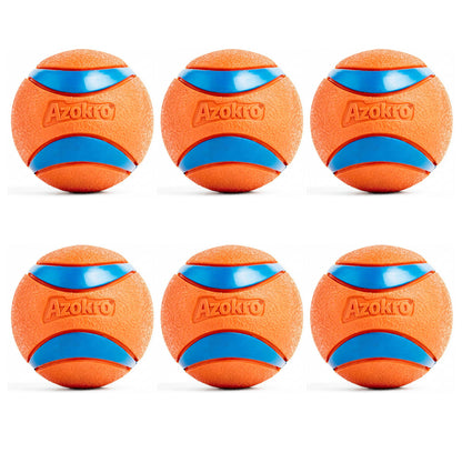 Azokro®Ultra Ball Dog Toy - Medium Bouncy Fetch Balls For Dogs 20-60 lbs - Made from Durable Rubber - Floating Water Pet Toys - Size Medium - 2.5-inch Diameter